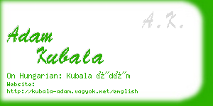 adam kubala business card